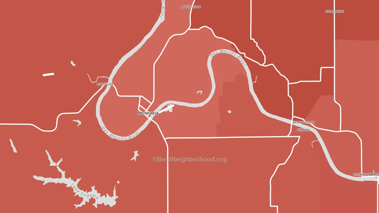 Keosauqua, IA block-group political-lean map