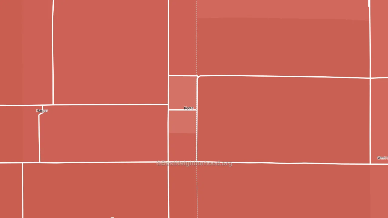 Keota, IA block-group political-lean map