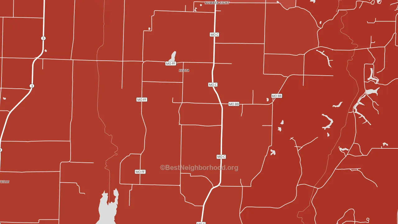 Keota, MO block-group political-lean map