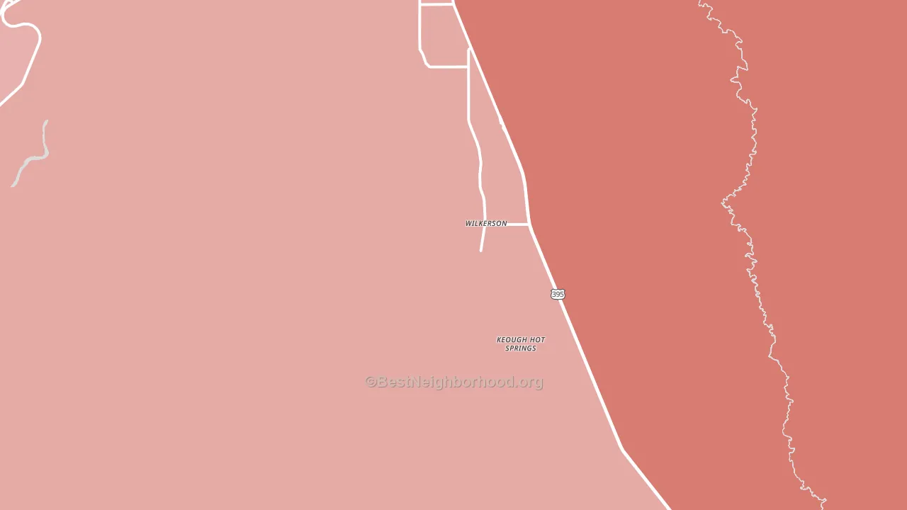 Keough Hot Springs, CA block-group political-lean map