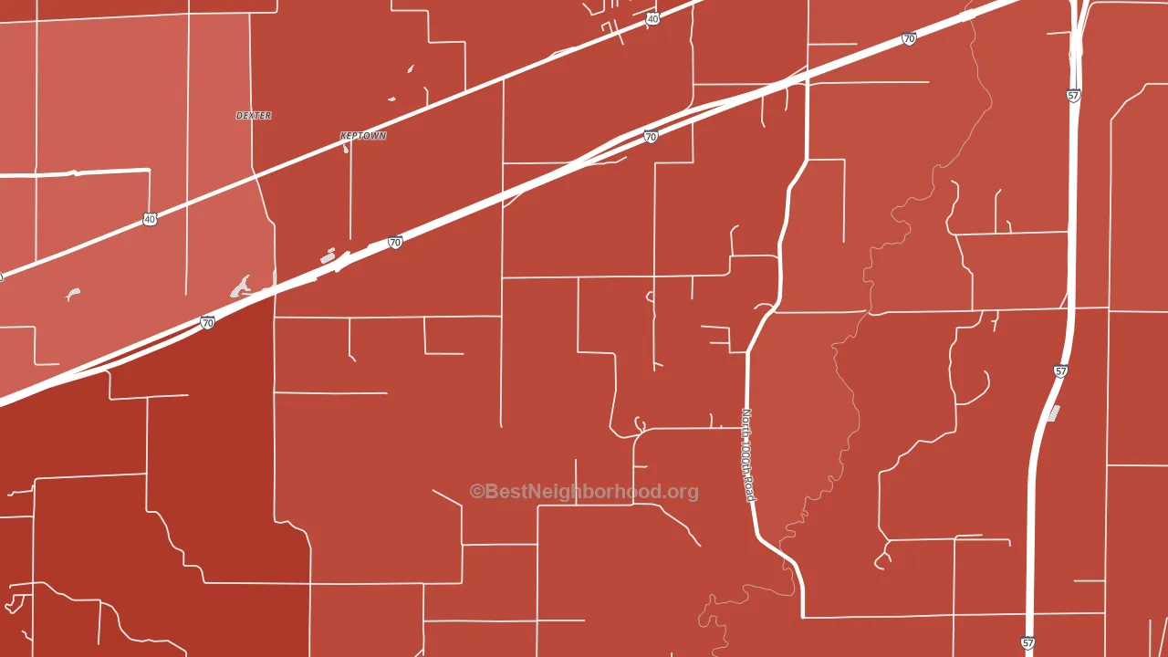 Keptown, IL block-group political-lean map