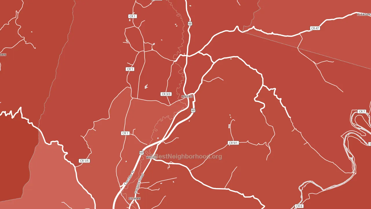 Kerens, WV block-group political-lean map