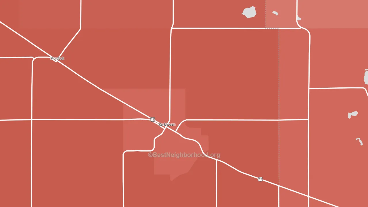 Kerkhoven, MN block-group political-lean map