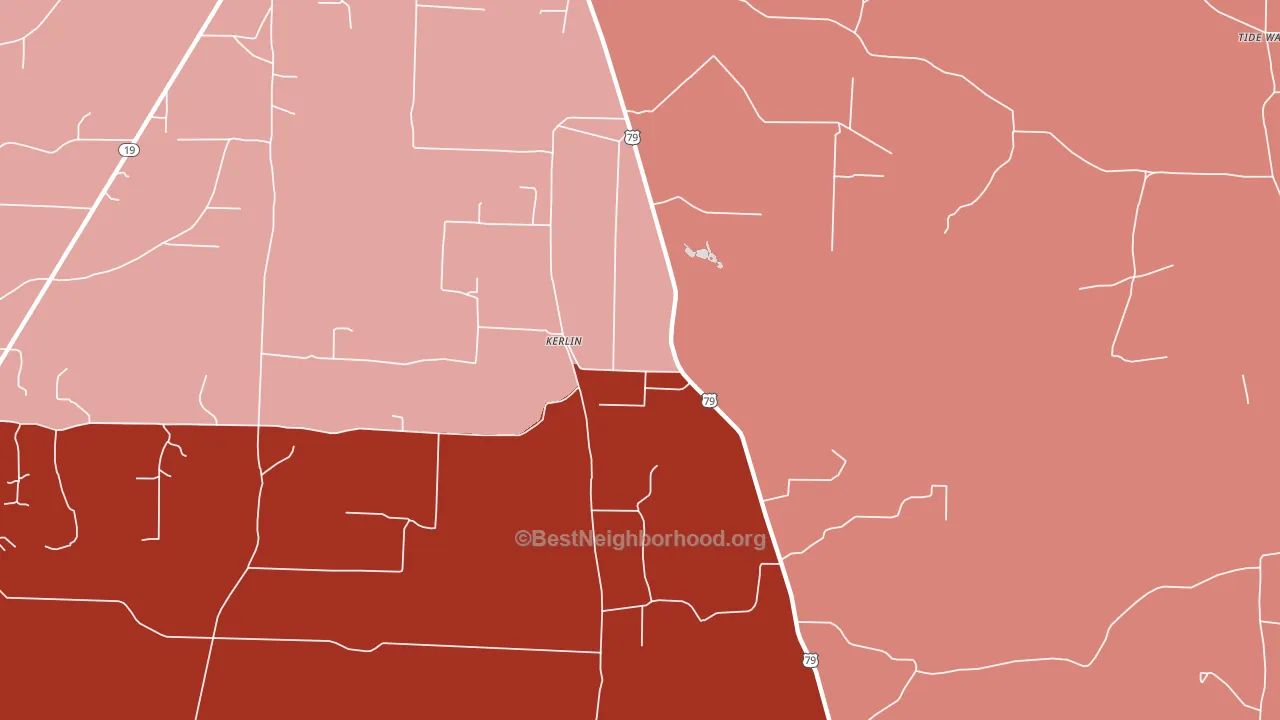 Kerlin, AR block-group political-lean map