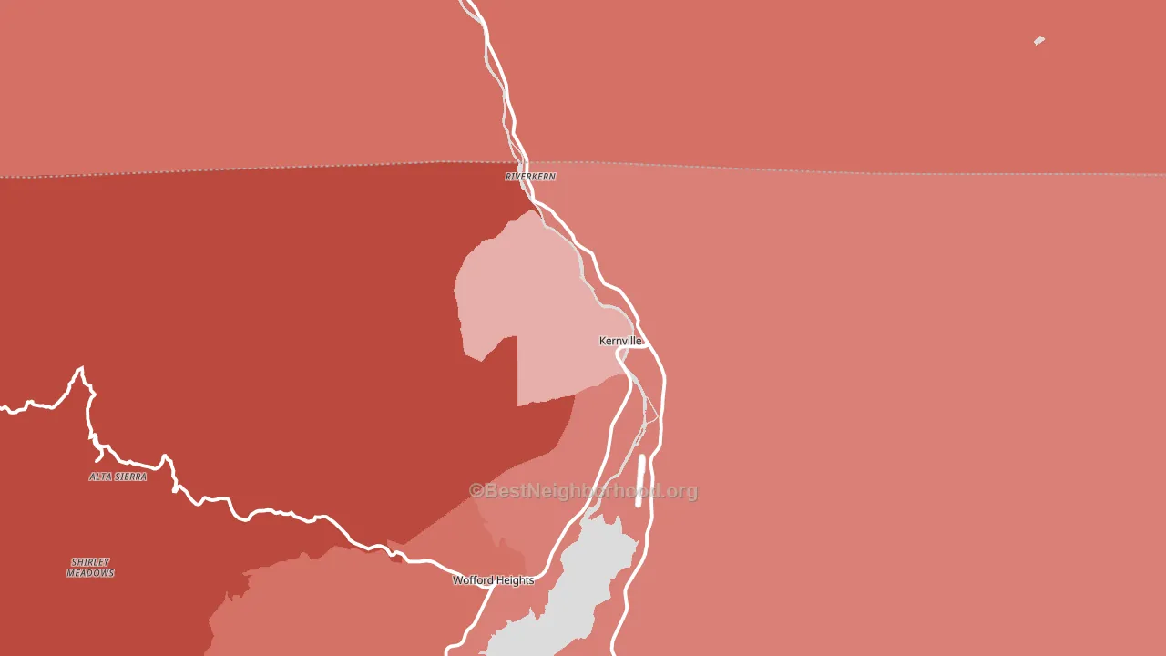 Kernville, CA block-group political-lean map