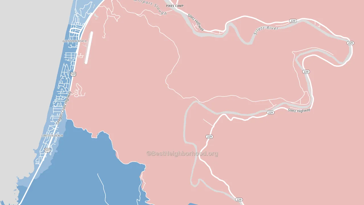 Kernville, OR block-group political-lean map