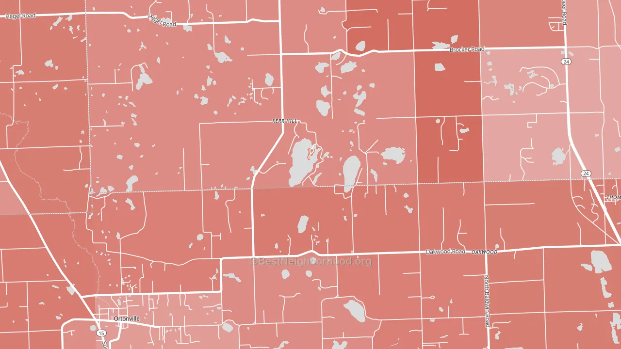 Kerr Hill, MI block-group political-lean map