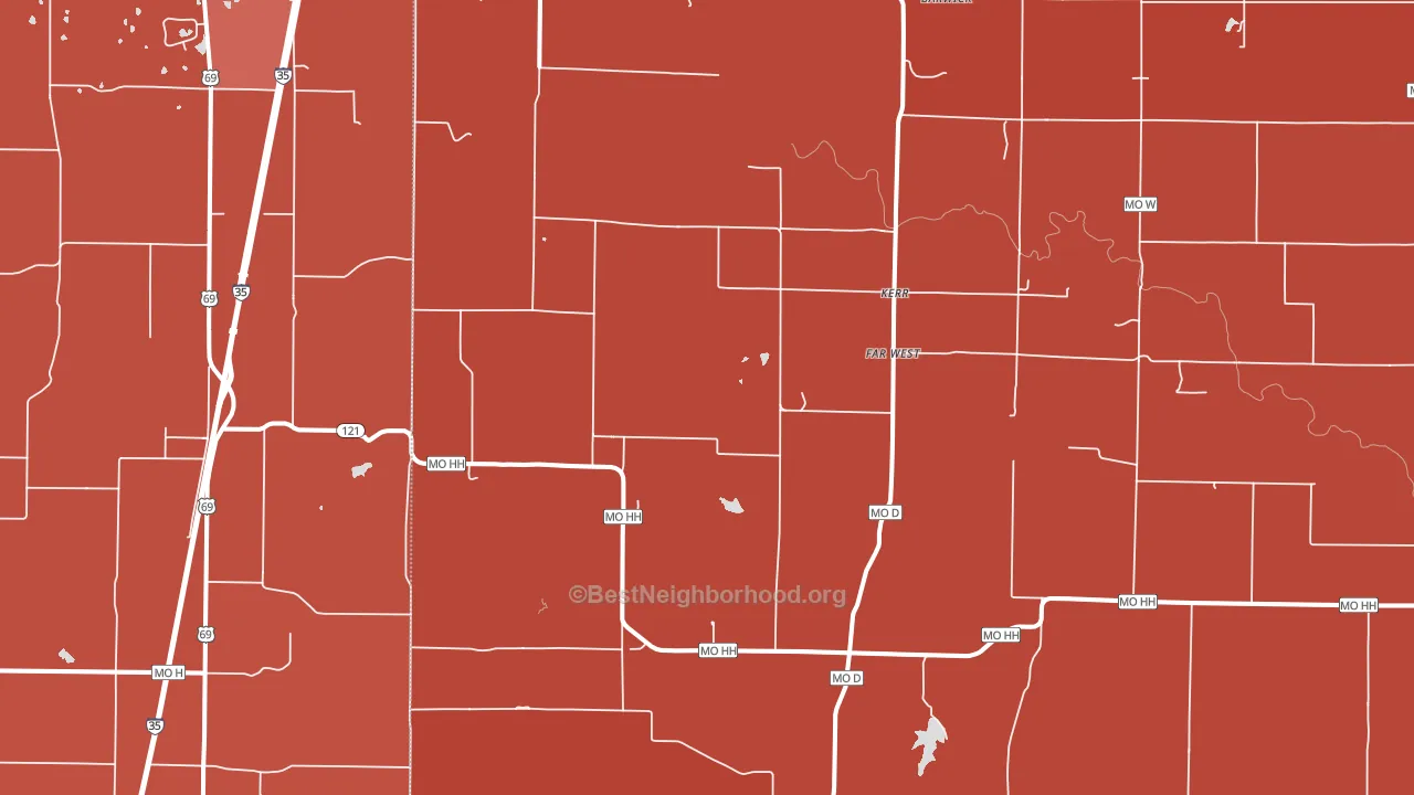 Kerr, MO block-group political-lean map