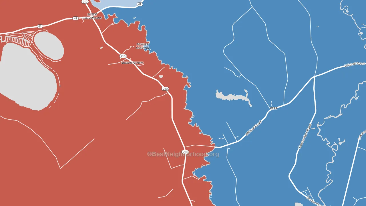Kerr, NC block-group political-lean map