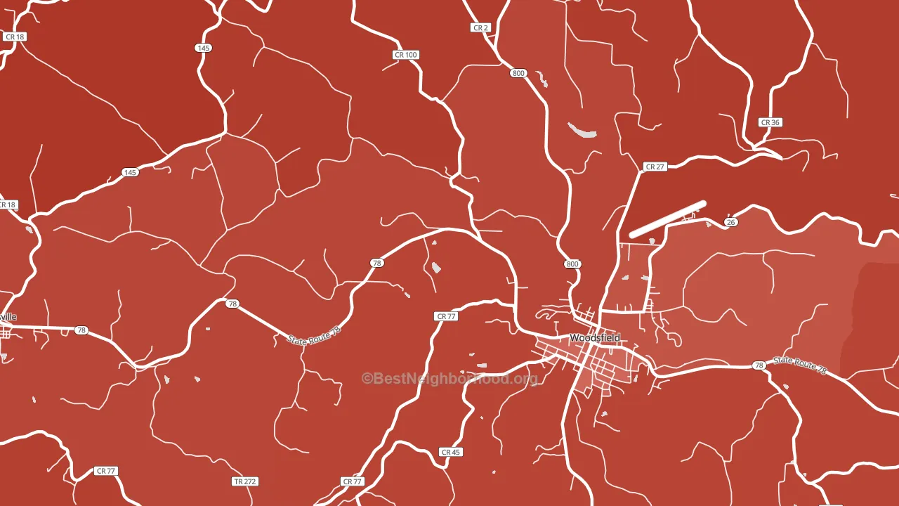 Kerr, OH block-group political-lean map