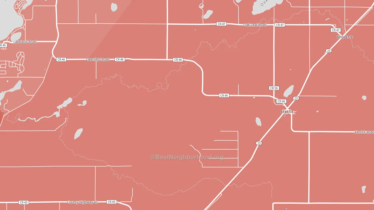 Kerrick, MN block-group political-lean map