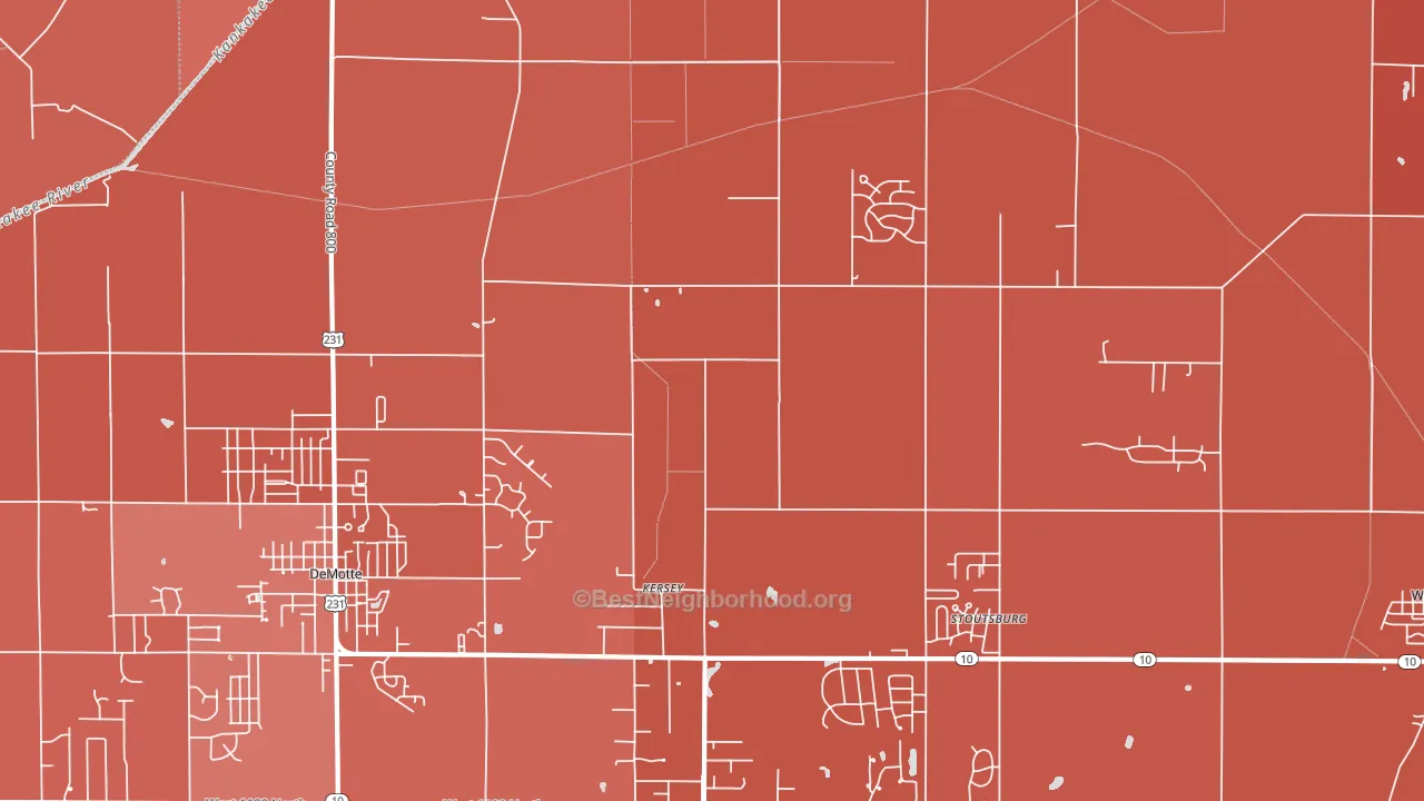 Kersey, IN block-group political-lean map