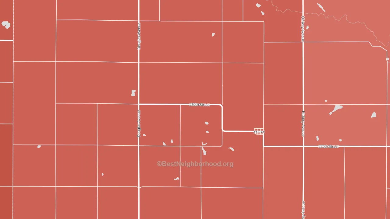 Kesley, IA block-group political-lean map