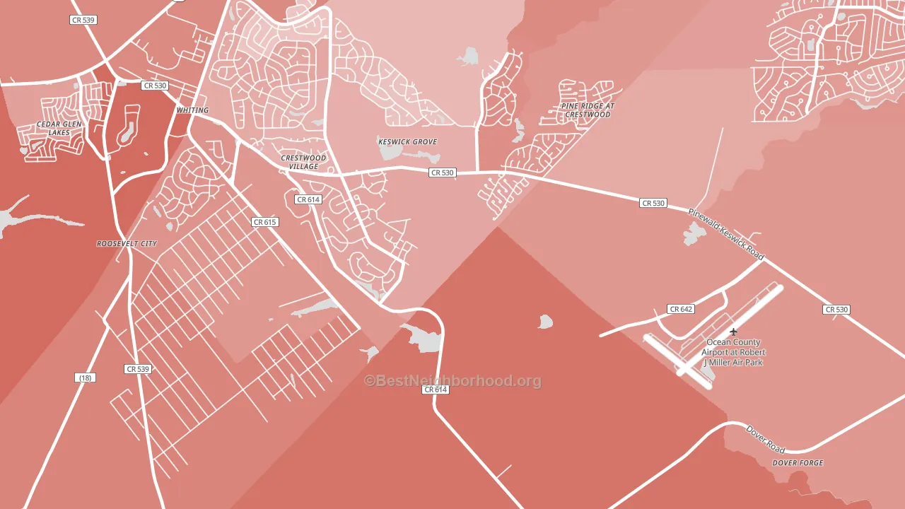 Keswick Grove, NJ block-group political-lean map