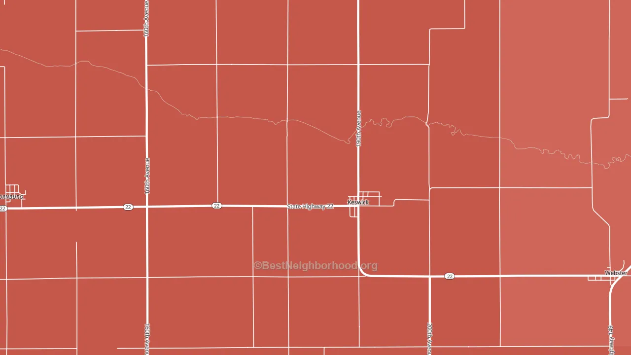 Keswick, IA block-group political-lean map