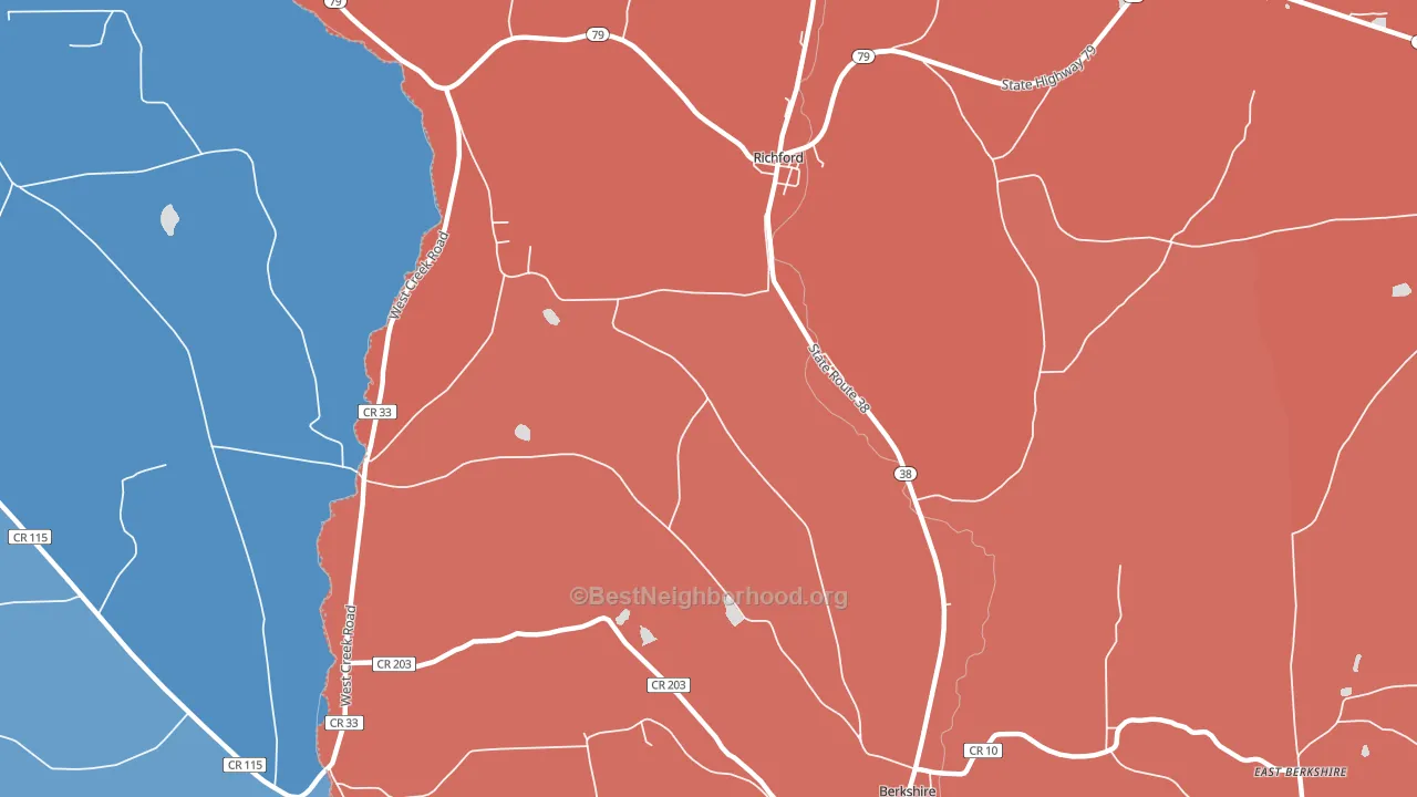 Ketchumville, NY block-group political-lean map