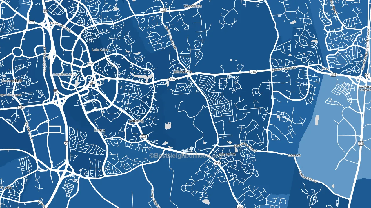 Kettering, MD block-group political-lean map