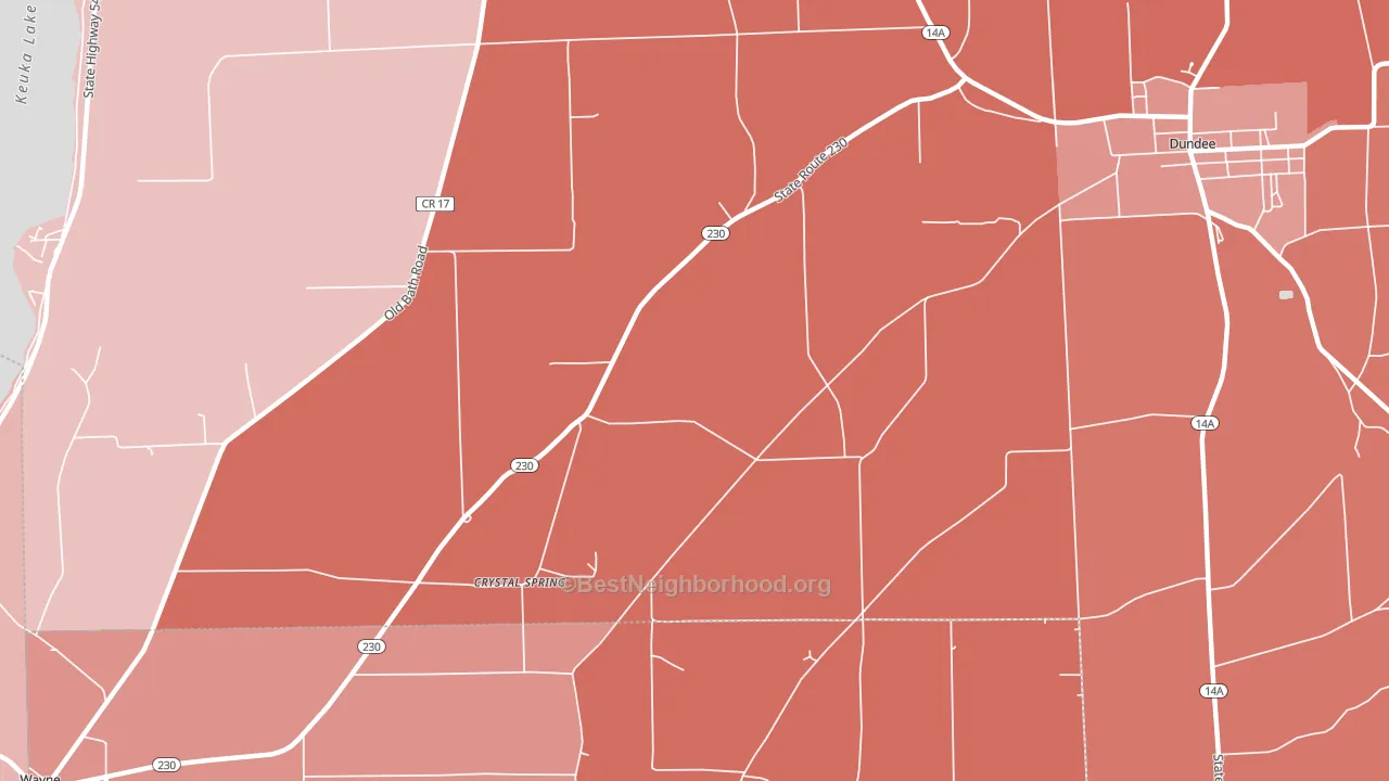 Keuka, NY block-group political-lean map