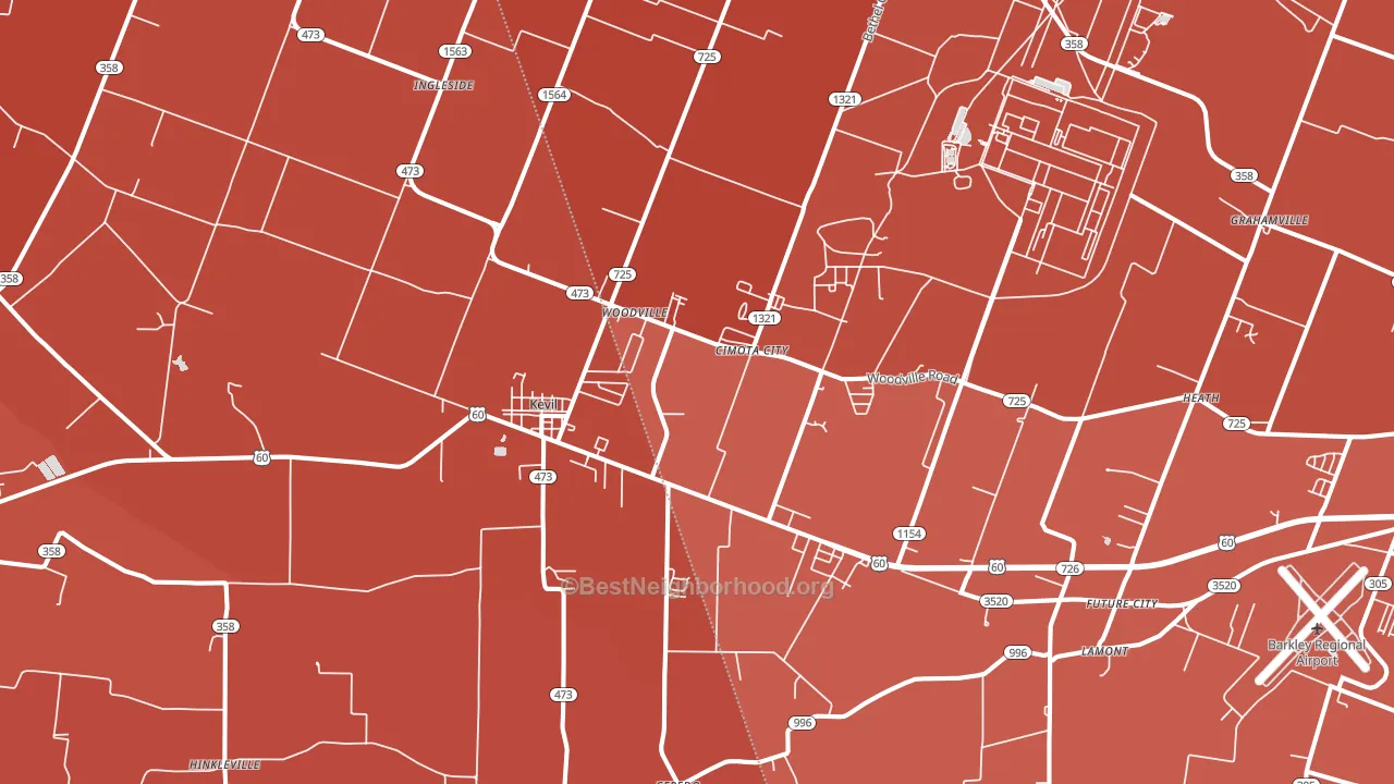 Kevil, KY block-group political-lean map
