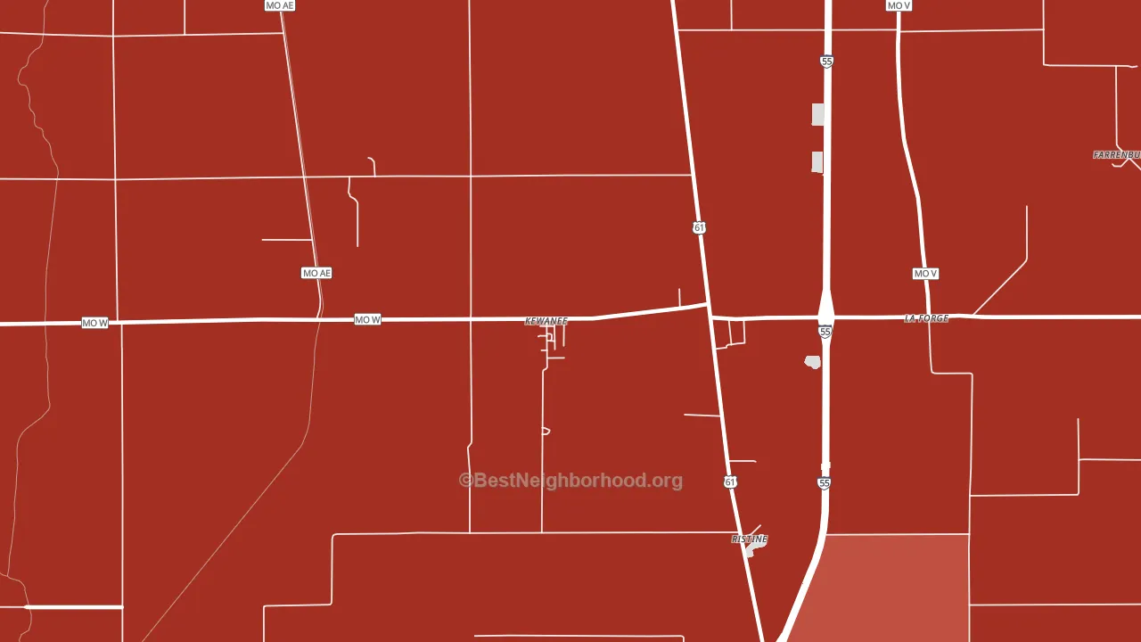 Kewanee, MO block-group political-lean map