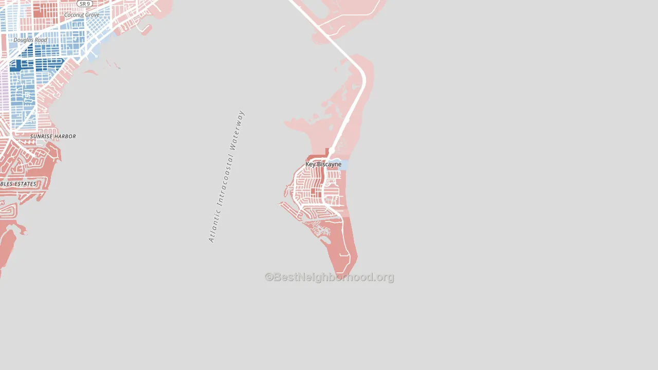 Key Biscayne, FL block-group political-lean map