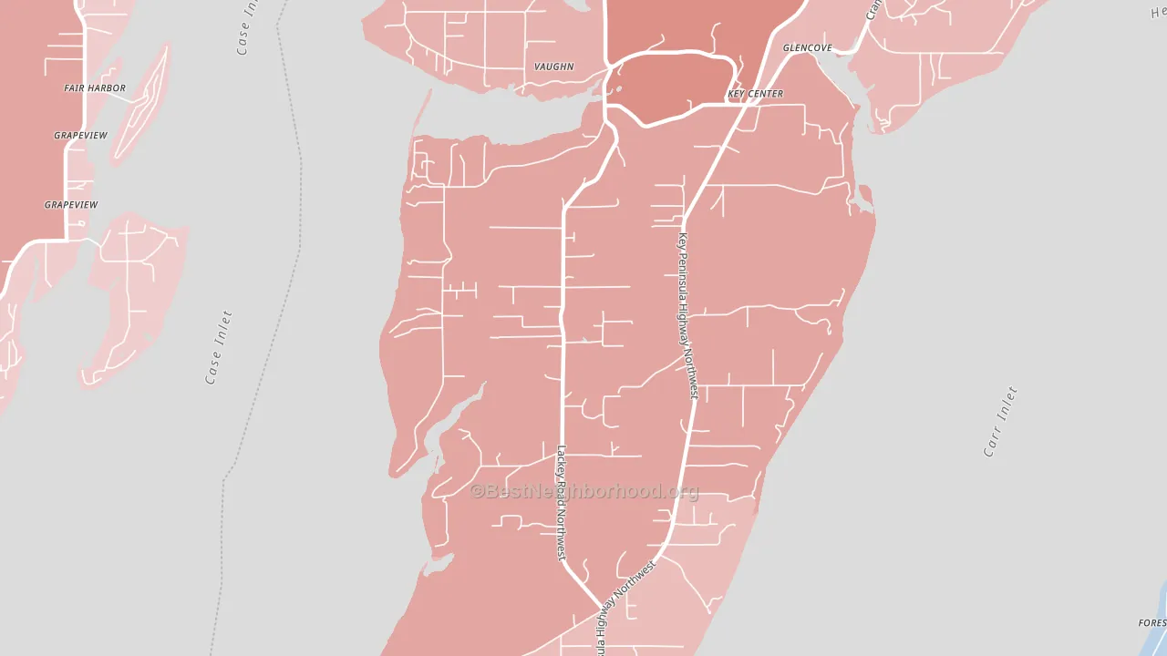 Key Center, WA block-group political-lean map