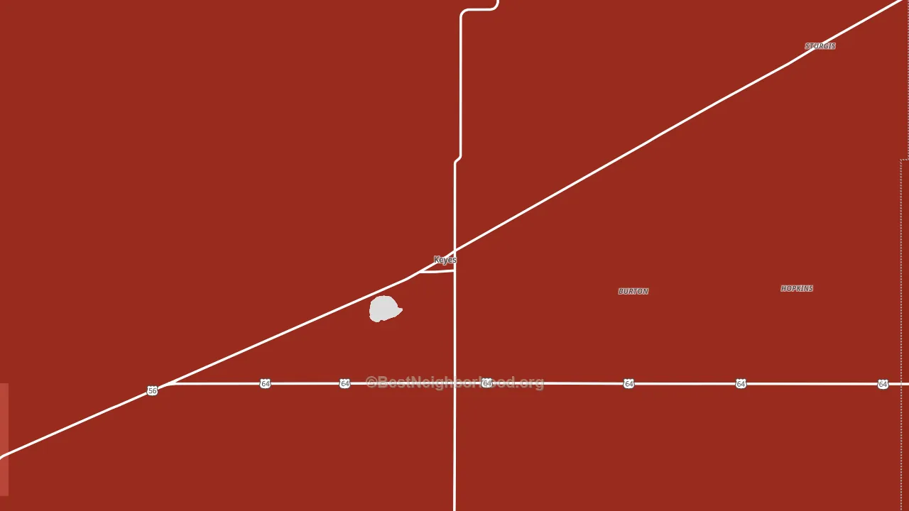 Keyes, OK block-group political-lean map