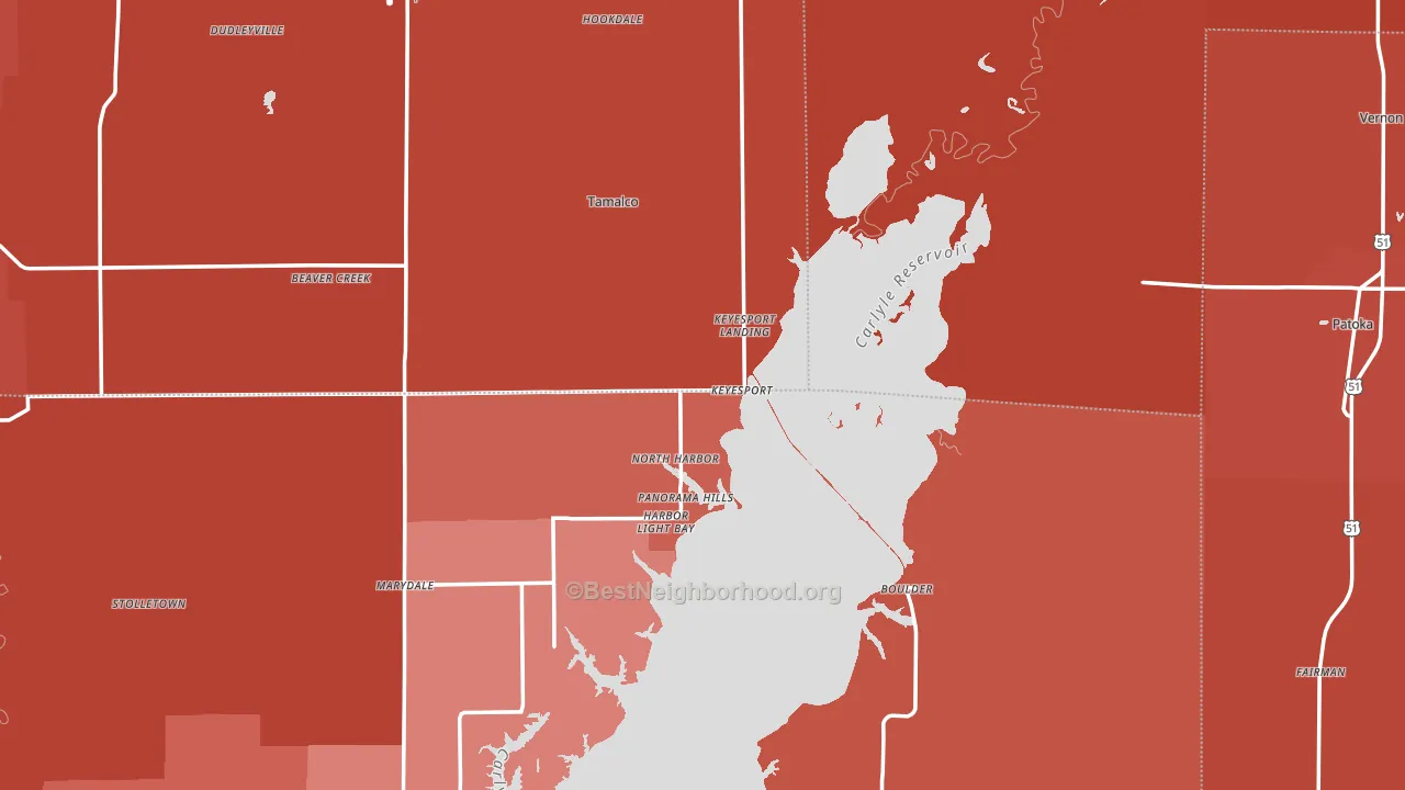 Keyesport, IL block-group political-lean map