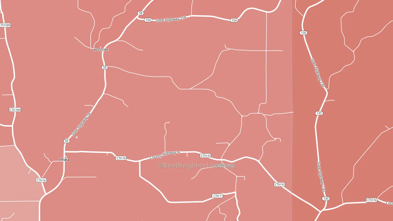 Keyesville, WI block-group political-lean map