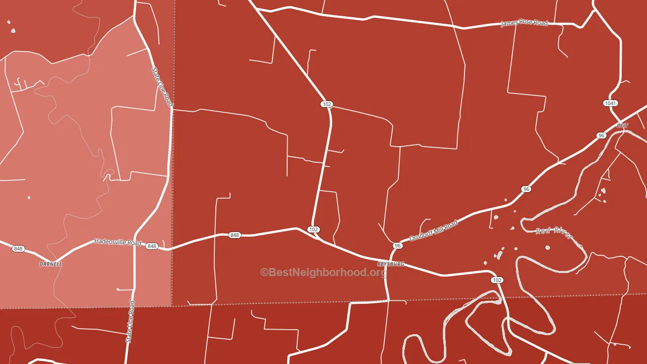 Keysburg, KY block-group political-lean map