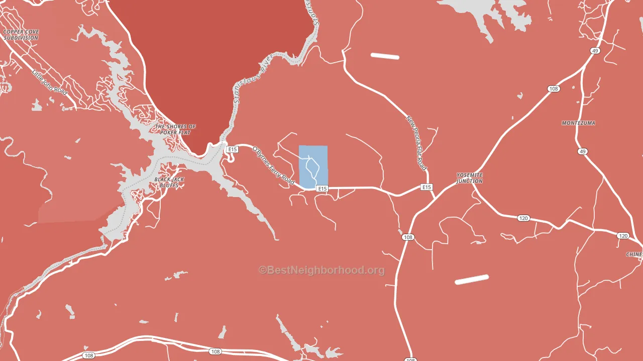 Keystone, CA block-group political-lean map