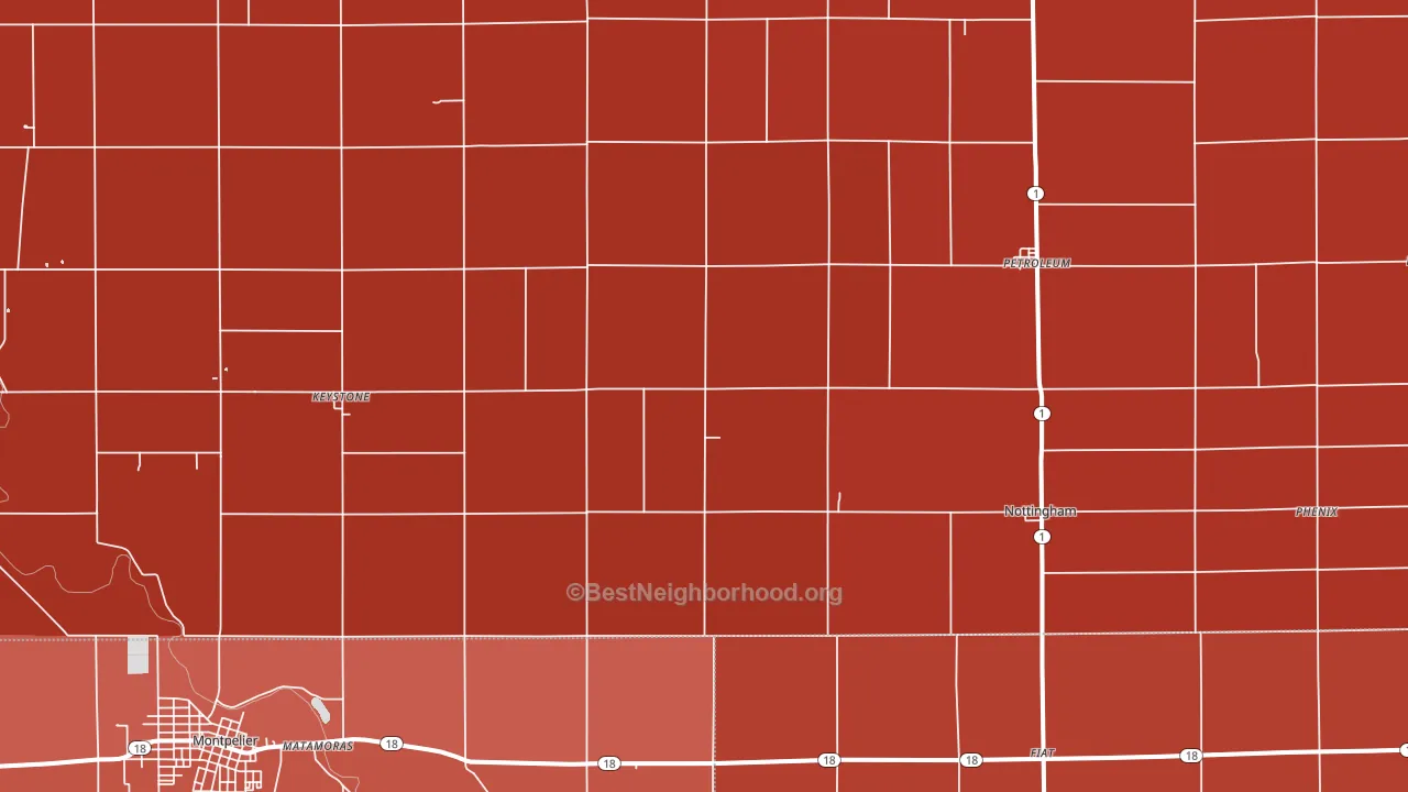 Keystone, IN block-group political-lean map