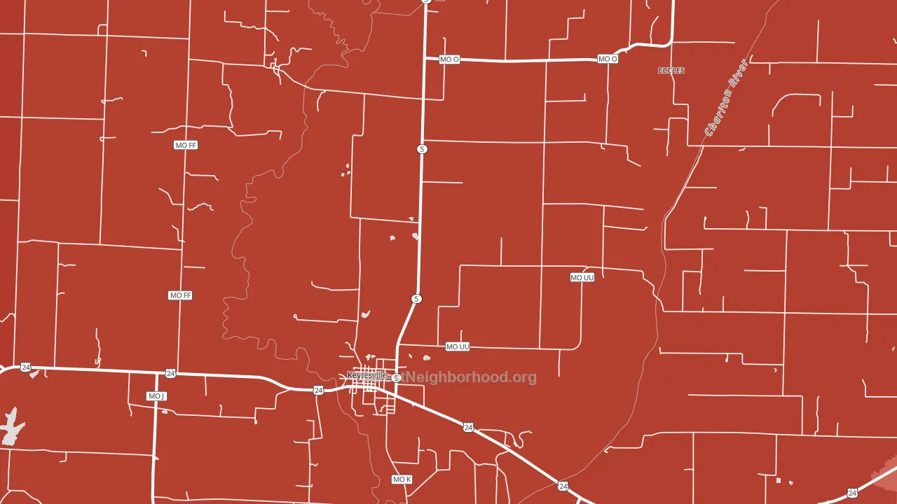 Keytesville, MO block-group political-lean map