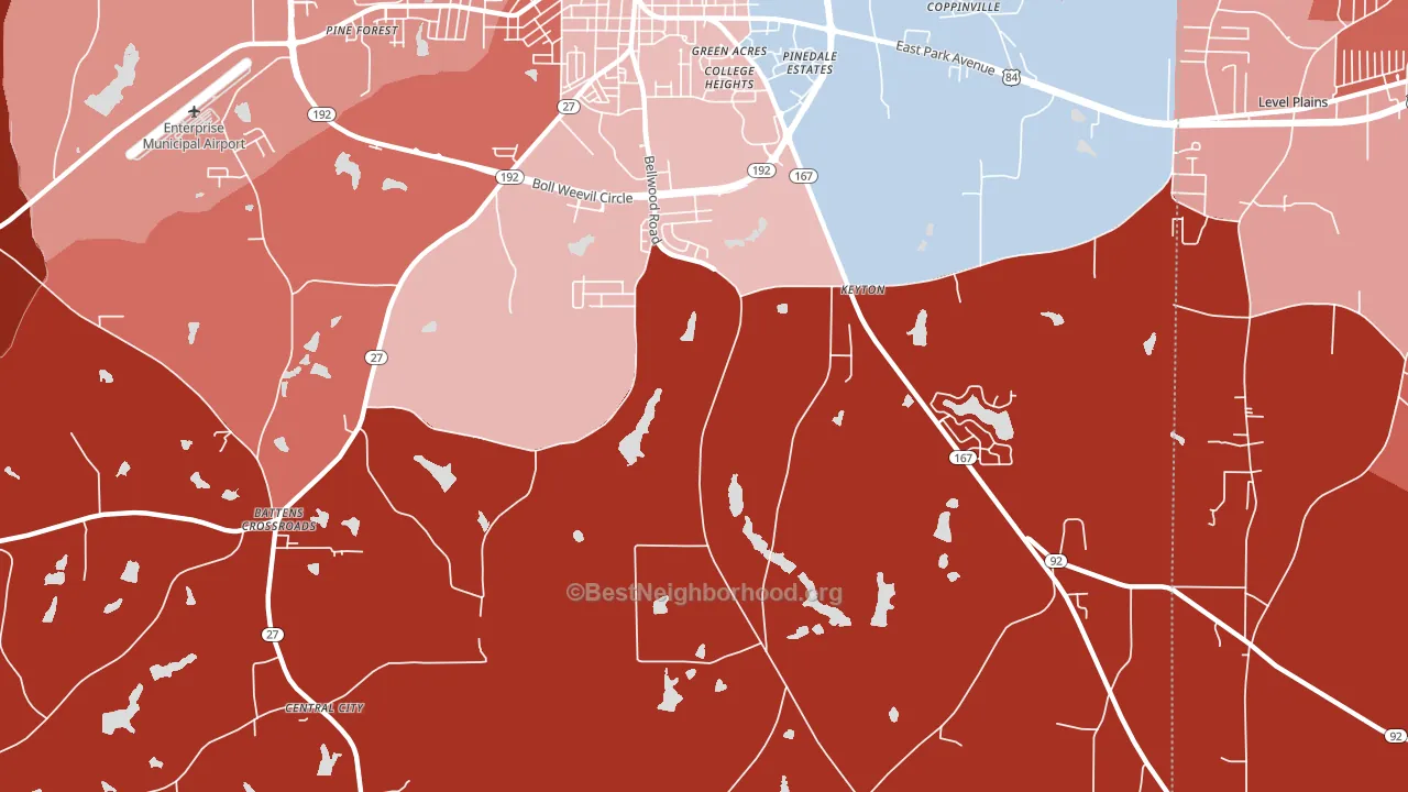 Keyton, AL block-group political-lean map