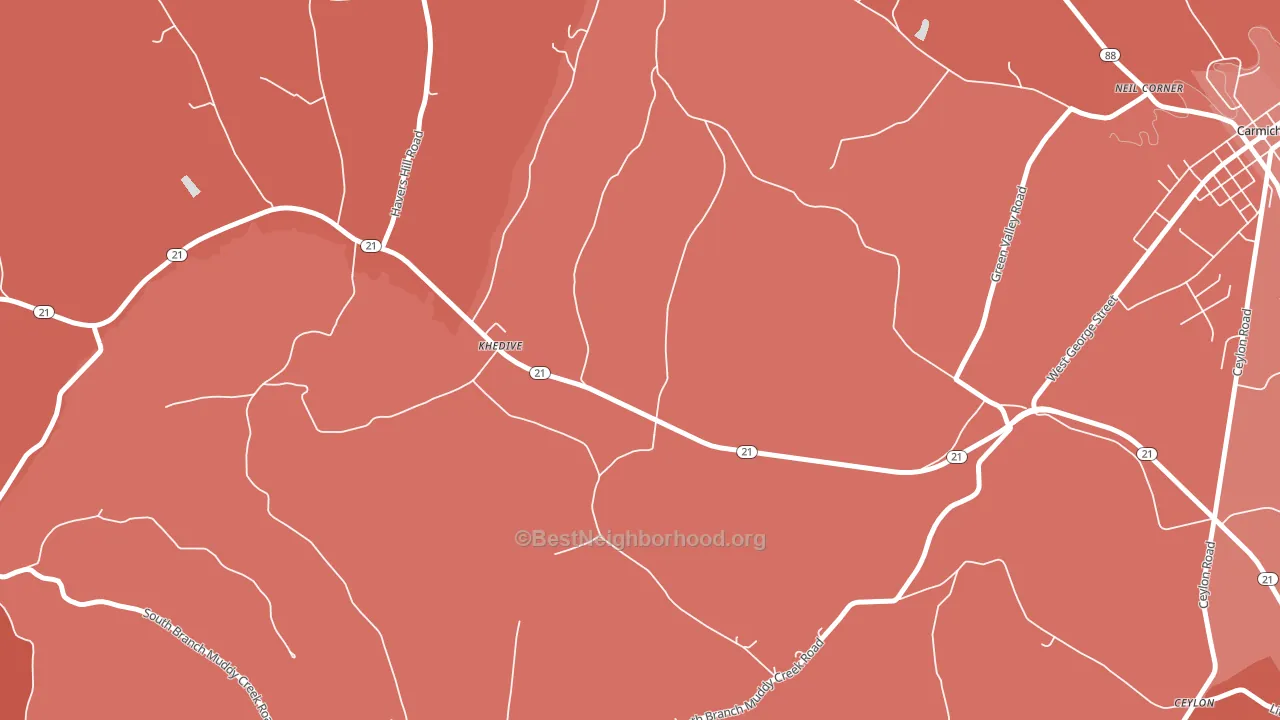 Khedive, PA block-group political-lean map