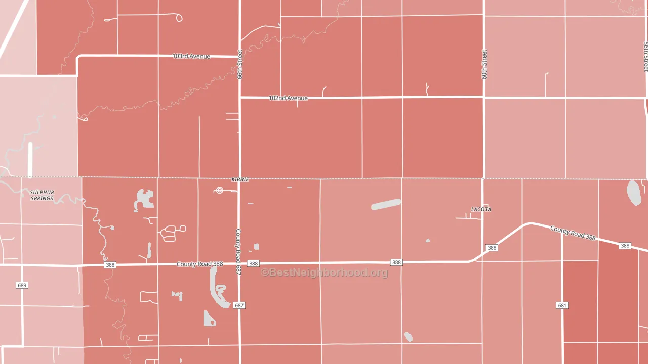 Kibbie, MI block-group political-lean map
