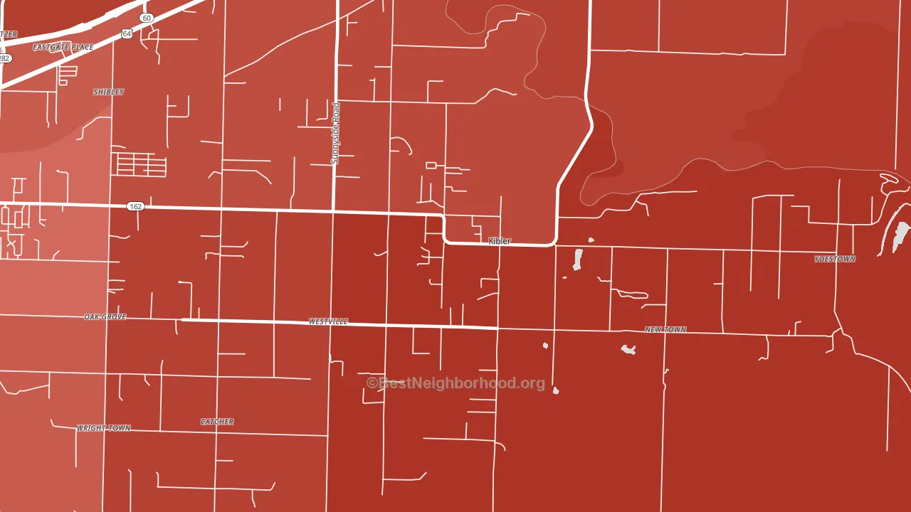 Kibler, AR block-group political-lean map