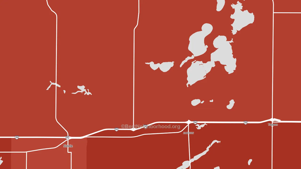 Kidder County, ND block-group political-lean map