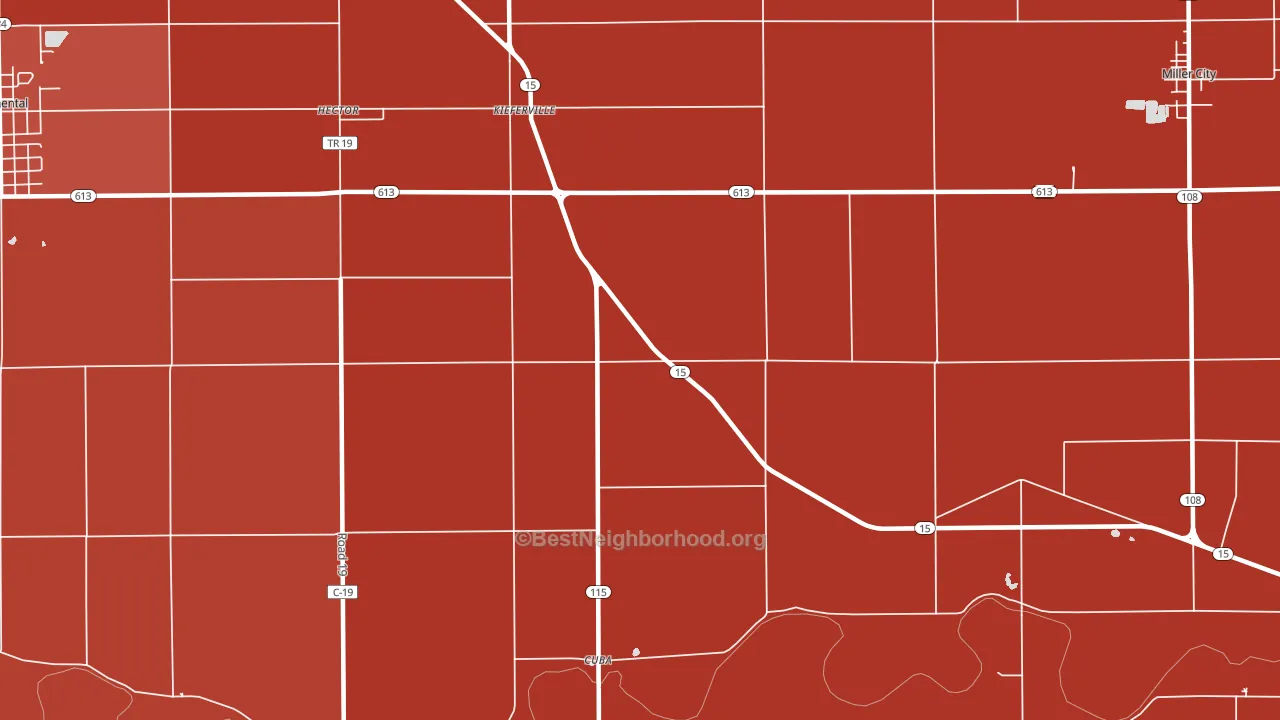 Kieferville, OH block-group political-lean map