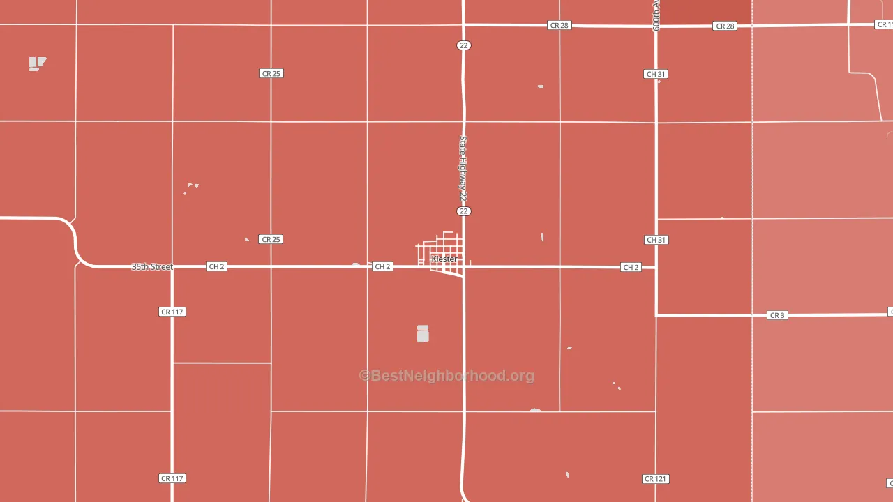 Kiester, MN block-group political-lean map
