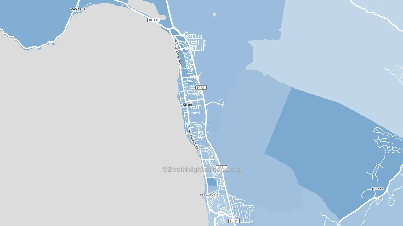 Kihei, HI block-group political-lean map