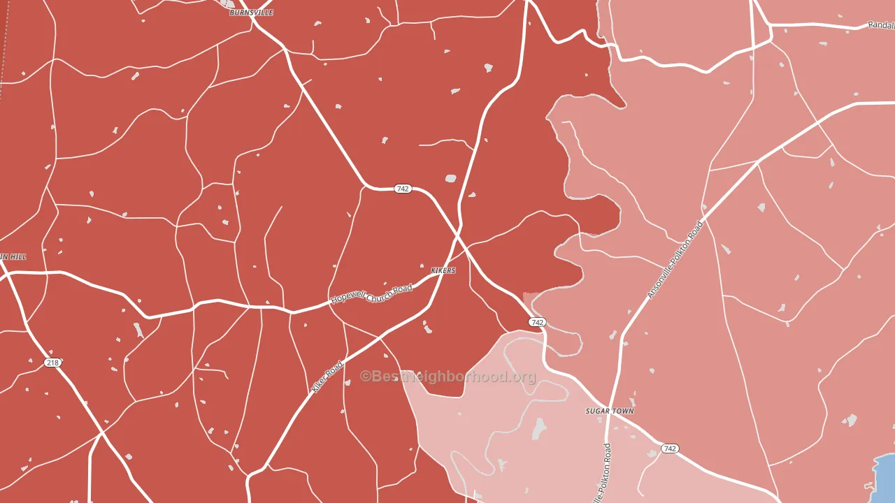 Kikers, NC block-group political-lean map