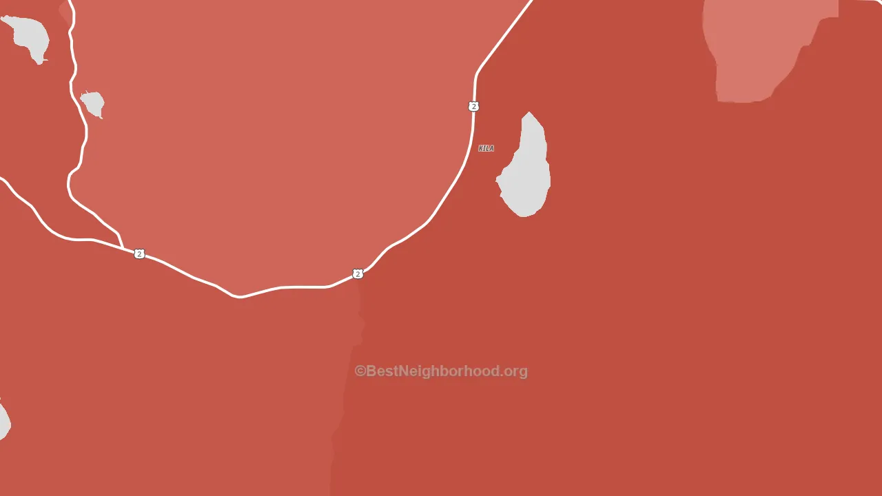 Kila, MT block-group political-lean map
