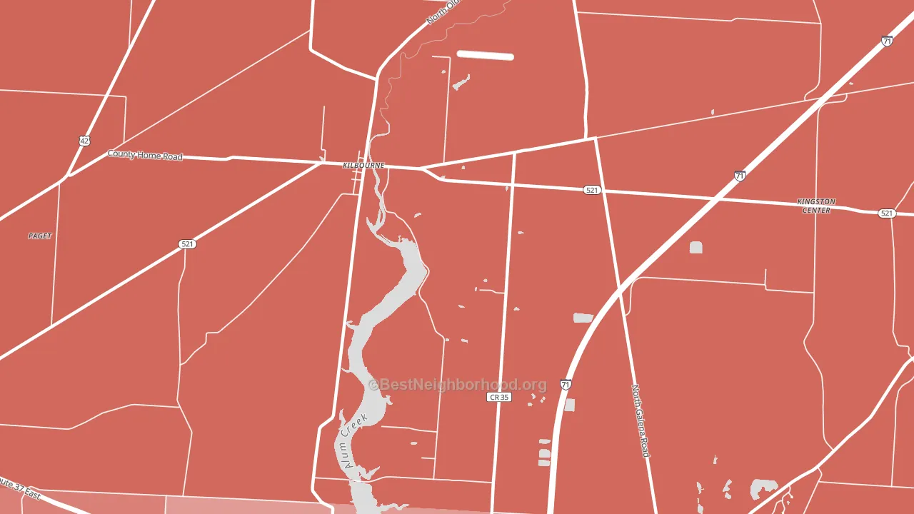 Kilbourne, OH block-group political-lean map