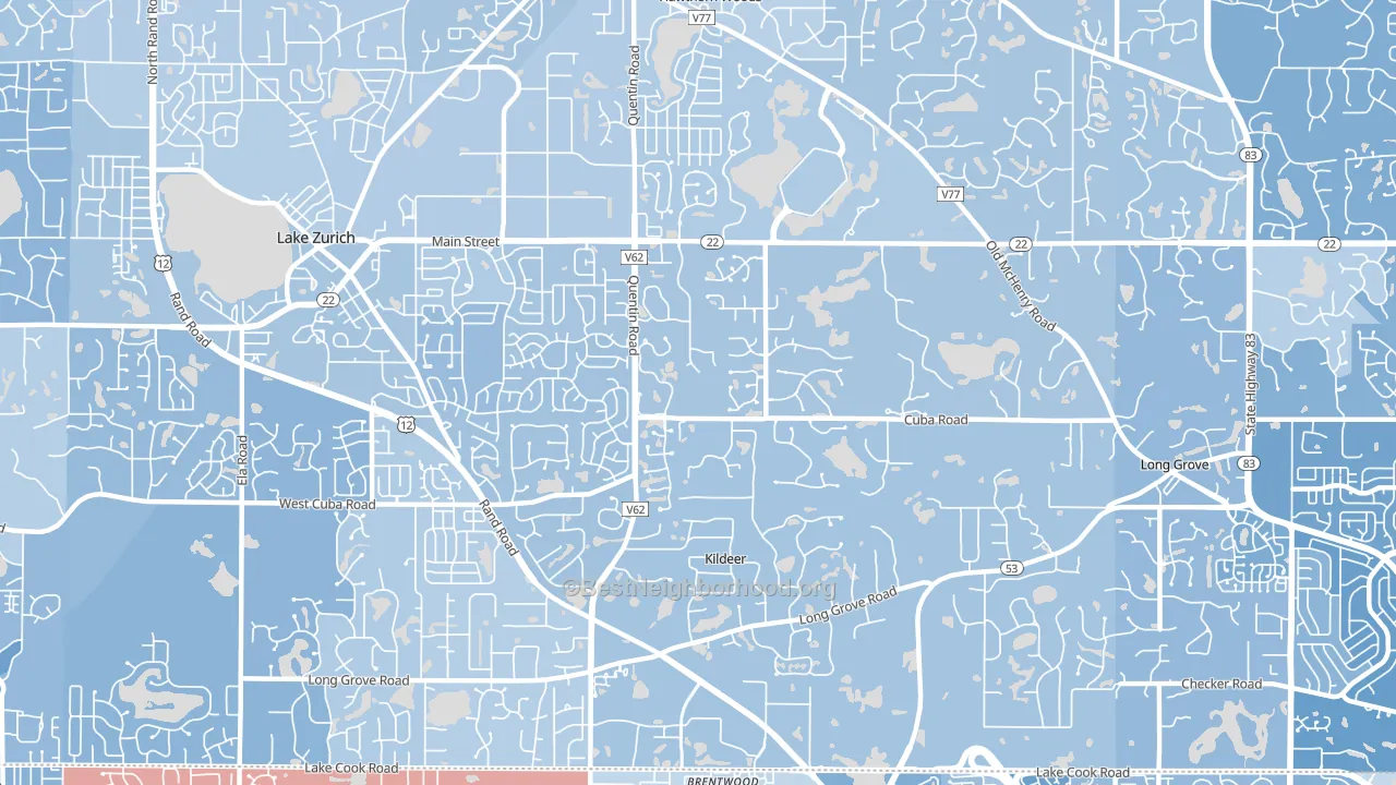 Kildeer, IL block-group political-lean map