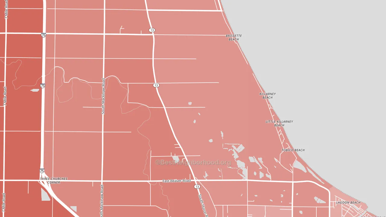 Killarney Beach, MI block-group political-lean map