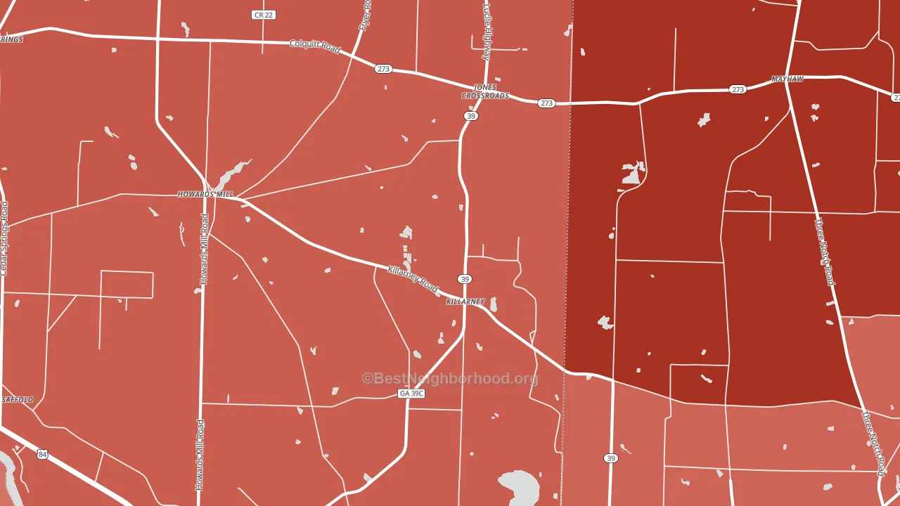 Killarney, GA block-group political-lean map