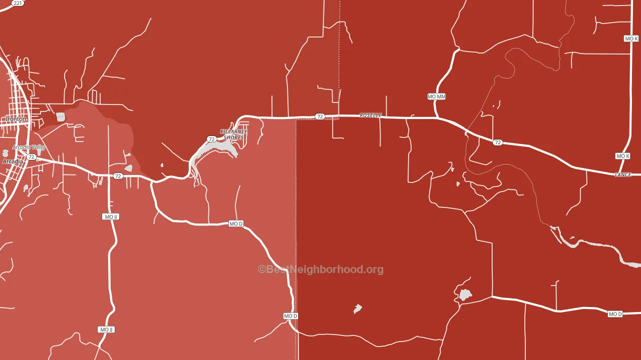 Killarney Shores, MO block-group political-lean map
