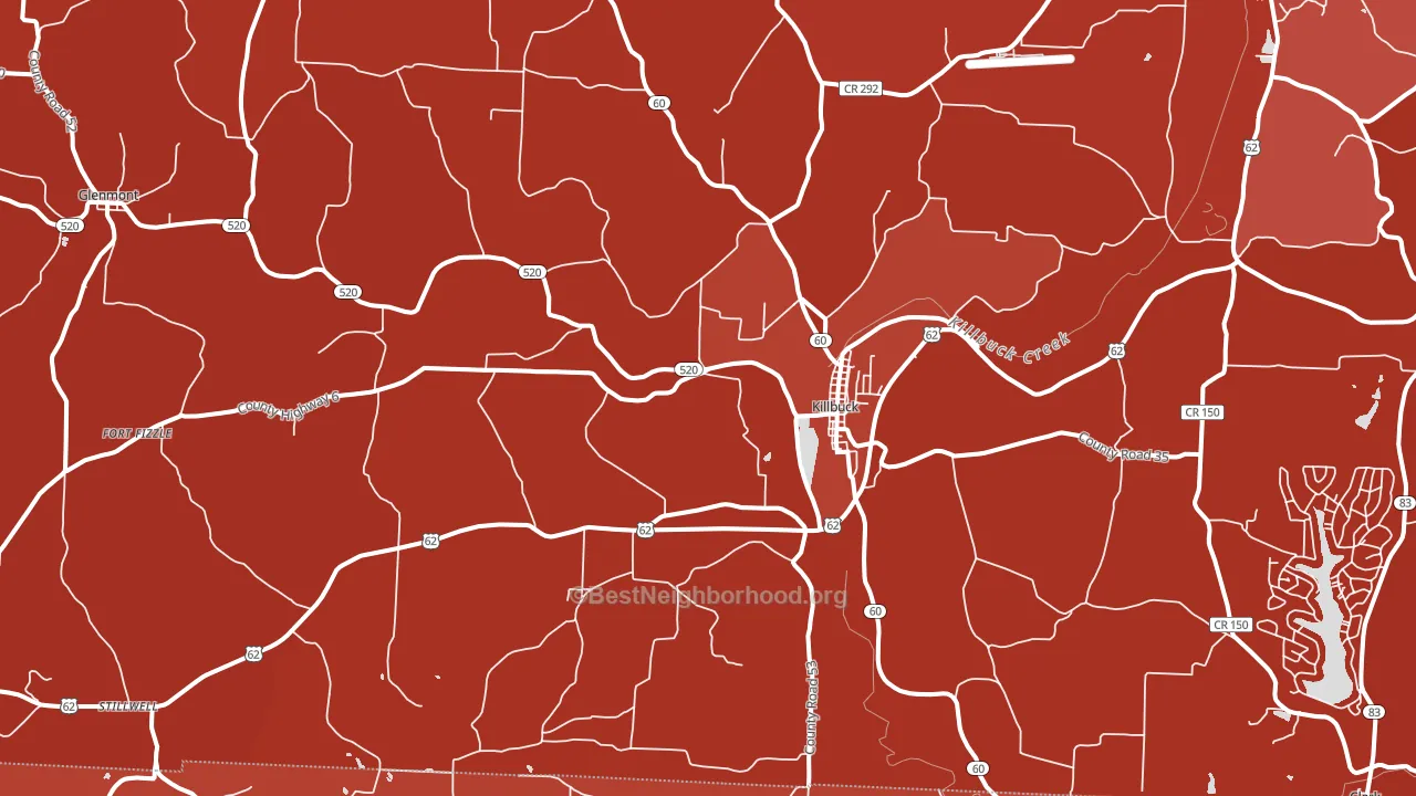 Killbuck, OH block-group political-lean map