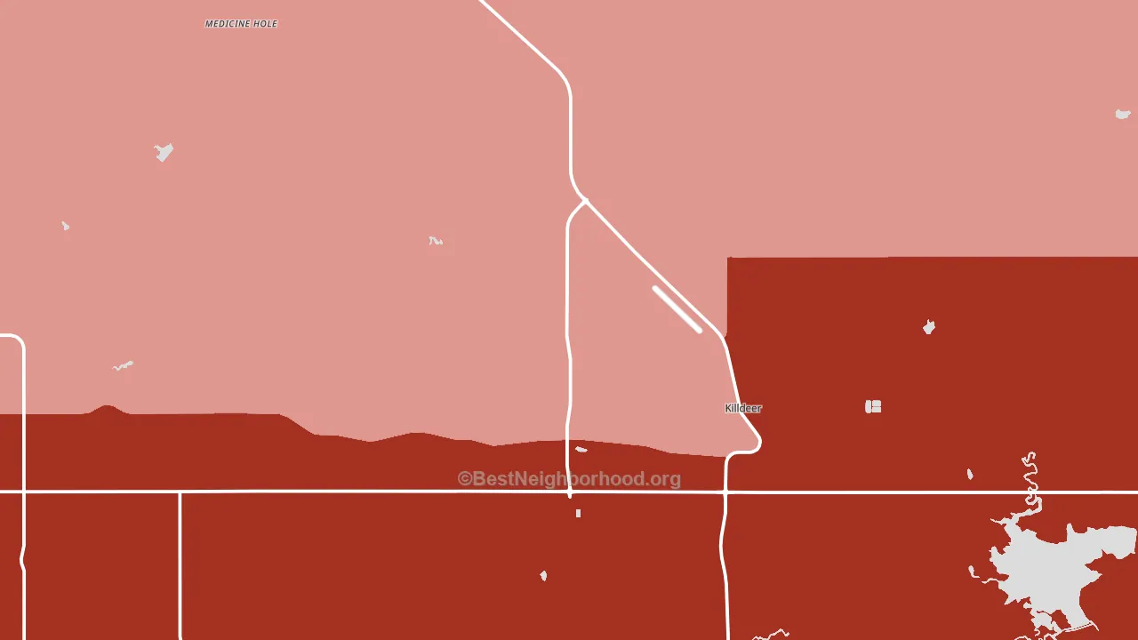 Killdeer, ND block-group political-lean map
